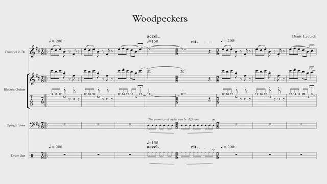 Denis Lyubich - Woodpeckers (Ноты, Полная Партитура)
