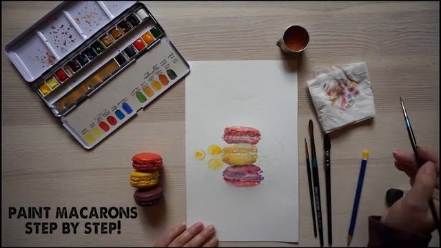 Learn how to paint French macarons in Watercolor with NO Effort смотреть онлайн