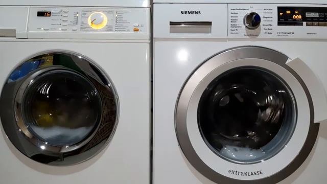 Siemens WM14S493 vs. Miele W433S Waschmaschine Kurzprogramm Wash-Race#3/washing mashine Miniprogram смотреть онлайн