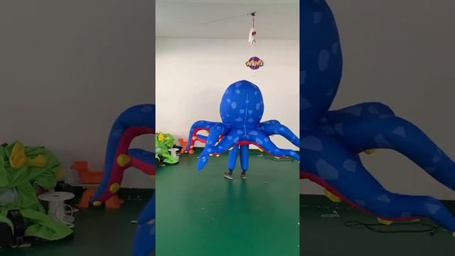 Blue Inflatable Balloon Octopus Costume For White Night club Stage Decoration смотреть онлайн