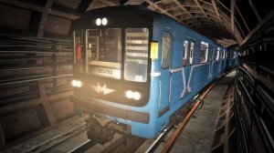 Поезд сошел с рельс в Метрострое.Катаюсь на поезде 81-717 (Номерной)