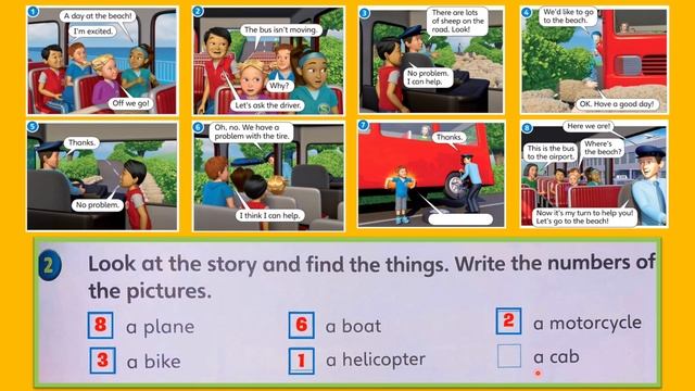 Super Minds 2 Unit 7: Story Practice Student's Book And Workbook Page 86-87.
