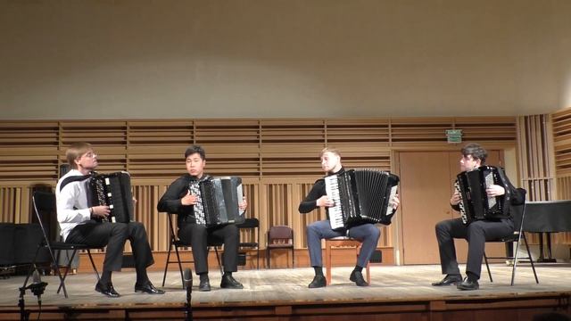 И.Дунаевский Увертюра к к/ф "Дети  капитана Гранта" Исп. квартет баянистов - студентов НГК