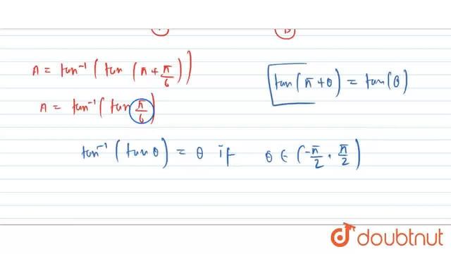 The value of sin{tan^(-1) (tan ((7pi)/6) + cos^(-1)(cos ((7pi)/3))} is _____. \n | CLASS 12 | In... смотреть онлайн