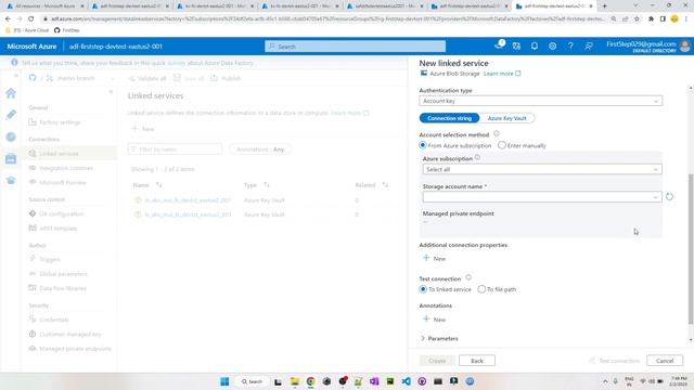 How to create Azure Blob Storage Linked Service in ADF using Account Key смотреть онлайн