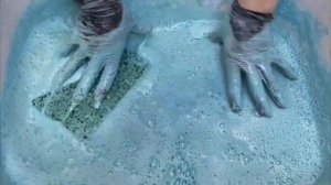 Yellow and blue mix 💛💙Squeezing sponges asmr