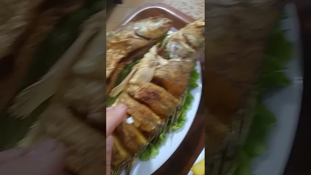 рыба 🐟🍽️Судак ,кутум+картошка фри 🍟 и салаты 🥗 delicious Fish 😋 смотреть онлайн