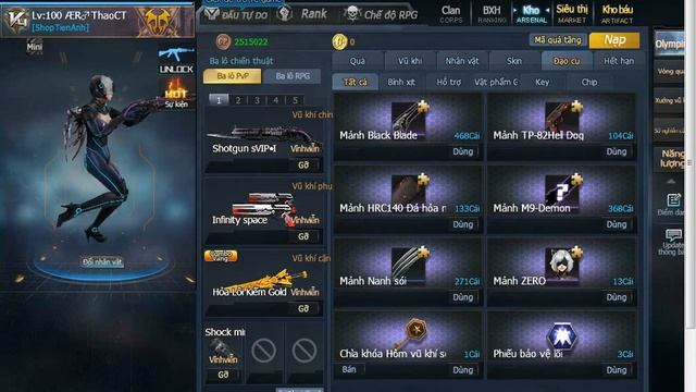 Cho acc truy kich co shotgun svipII,Infinity space , Knight svip ,blizzardII VV1 смотреть онлайн