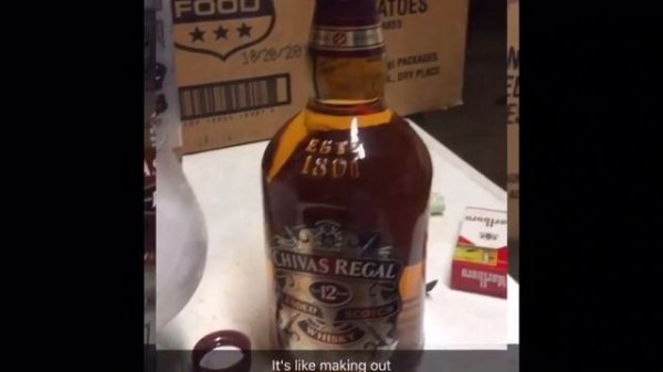 Opening Chivas Regal aged 12yrs.