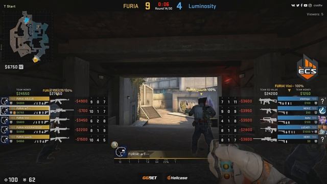[RU] FURIA vs Luminosity | Map 3 – Overpass | ECS Season 7 North America смотреть онлайн