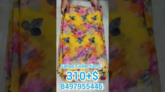 Sahas Collections/Organza 2cut saree 6 to 6.5mts/Latest Collection florals/CutSaree or dress purpos смотреть онлайн