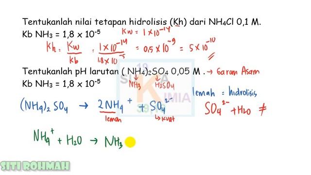 Menentukan Kh dan pH hidrolisis Garam - KIMIA SMA смотреть онлайн
