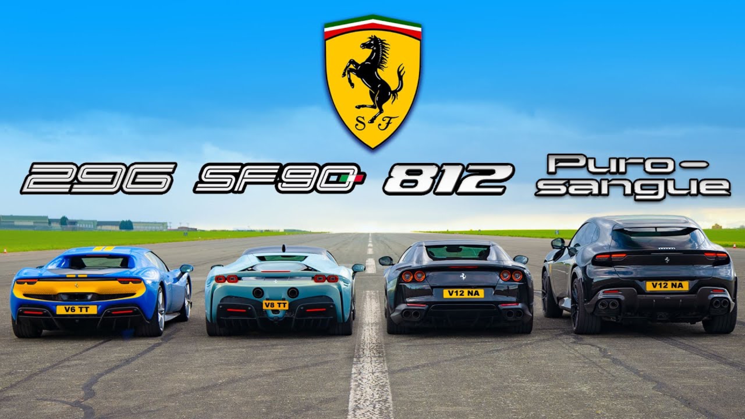 Кто победит в заезде? Ferrari Purosangue против 812, SF90 и 296 GTB смотреть онлайн