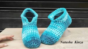 САМЫЕ ПРОСТЫЕ ТАПОЧКИ ЗА 2 ЧАСА БЕЗ ШВА! МК ДЛЯ НОВИЧКОВ!/ KNITTED SLIPPERS