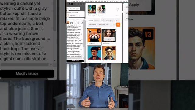 Создание новой картинки из загруженной в нейросети Recraft смотреть онлайн
