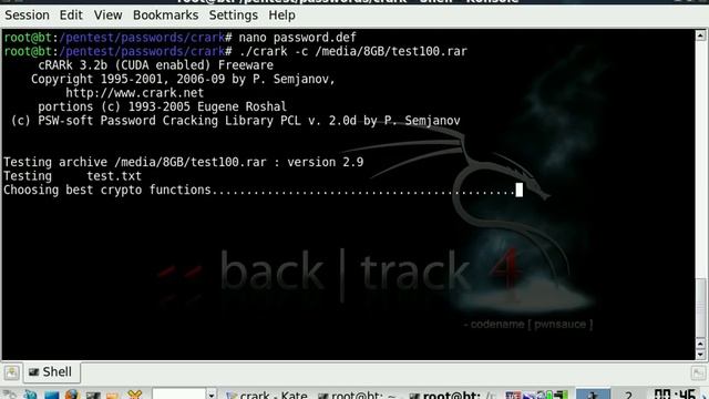 Cracking RAR passwords with cRARk in Backtrack 4 смотреть онлайн