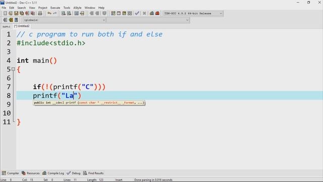 c program to execute both if and else смотреть онлайн