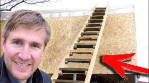 Лестница для монтажа кровли. Монтаж ОСБ. Последствия урагана. Подшиваем потолок