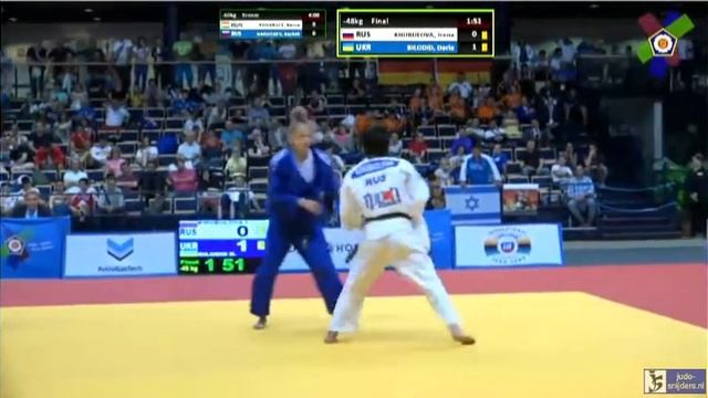 Judo 2016 European Championships Cadets: Khubulova (RUS) - Bilodid (UKR) [-48kg] final смотреть онлайн