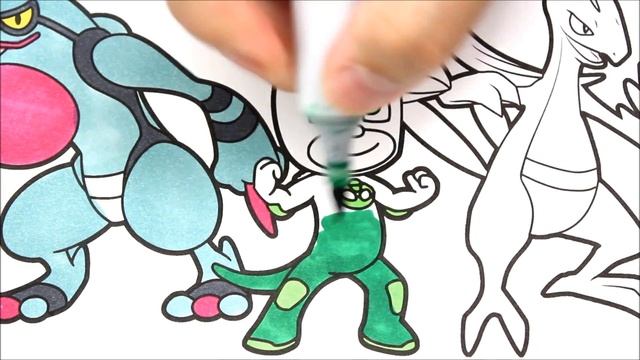Pokemon Coloring Pages and Pj Mask Gekko boy I Fun colouring book for kids смотреть онлайн