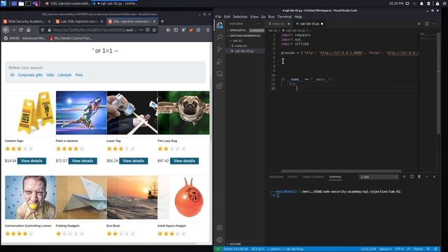 02. Lab 1 - SQL injection vulnerability in WHERE clause allowing retrieval of hidden data смотреть онлайн