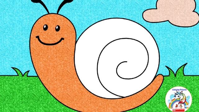 Coloring the image of a snail for children 4K Раскрасить изображение улитка для детей 4K смотреть онлайн