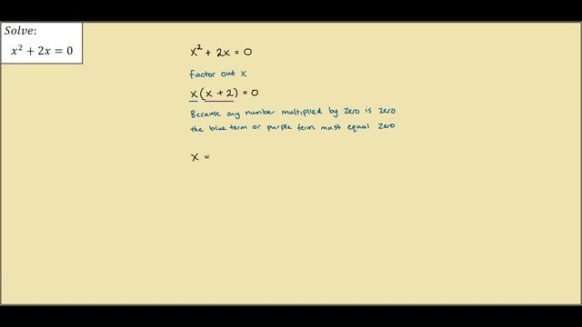 x^2 + 2x = 0 Factor and Solve смотреть онлайн