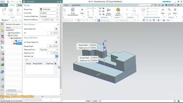 Siemens NX 10 Cam Works-WCS-Cavity Mill Op-20 смотреть онлайн