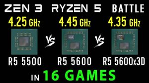 Ryzen 5 5500 vs Ryzen 5 5600 vs Ryzen 5 5600X3D Тест в 16 Играх | R5 5500 vs R5 5600 vs R5 5600x3D