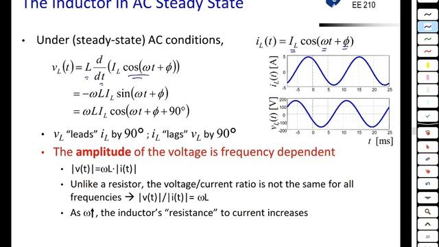 EE 210 lecture 23 Inductors смотреть онлайн