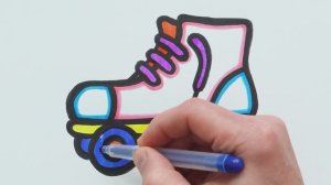 Роликовые коньки -раскраска для детей и малышей! Как рисовать, основы рисования красками!