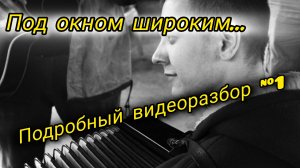 Подробный видеоразбор "Под окном широким..." на баяне!!!