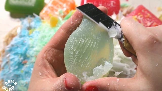GLYCERIN Soap | ASMR Soap | Cutting Dry Soap | #soapcarving #asmrsoap *598