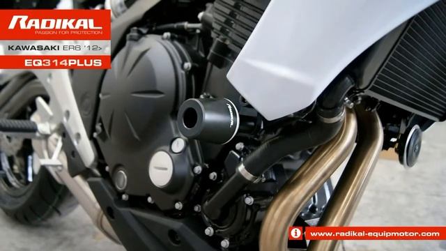 KAWASAKI ER6 '12 - RADIKAL PROTECTION: crashpads, spool slider, alarm disclock смотреть онлайн