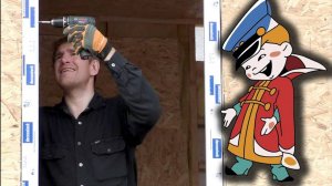 Строим времянку. Установка окон. Установка входной двери