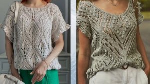 Футболка спицами. Связано из хлопка