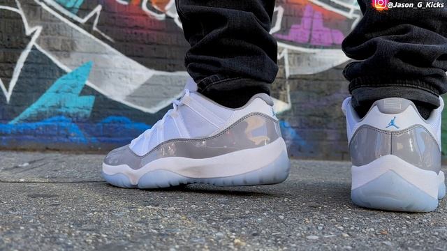 On Feet 👣 Jordan 11 Low Cement Grey смотреть онлайн
