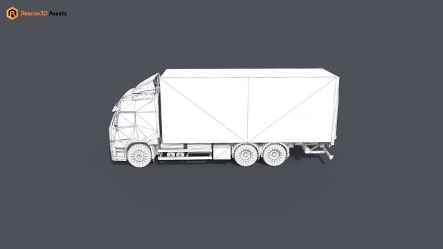 Medium Size Box Truck - Low-poly PBR 3D model by Rescue3D Assets смотреть онлайн