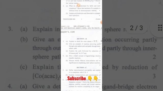 Reaction Mechanism And Metal Cluster M.Sc chemistry 2nd sem Question Paper ||GNDU|| смотреть онлайн