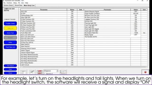 Live Data Function of Main Body ECU with Techstream V18 смотреть онлайн