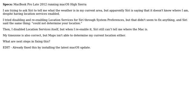 Apple: Siri unable to determine my location despite location services enabled смотреть онлайн