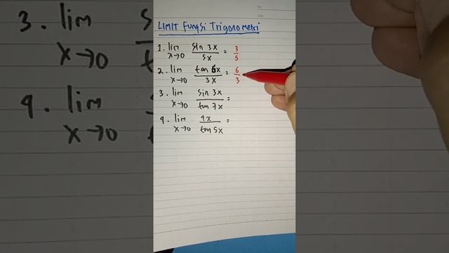 latihan Soal Limit Fungsi Trigonometri Dengan Cepat dan Tepat #short смотреть онлайн