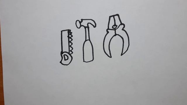Let's Draw A Saw And Hammer | Drawing And Colouring Tools For Kids | Carpenter's Tools смотреть онлайн