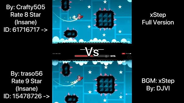 Geometry Dash = xStep Full Version (Comparison) (Crafty505 Vs traso56) смотреть онлайн