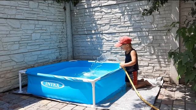Бассейн INTEX. Распаковка, установка, наполнение и купание