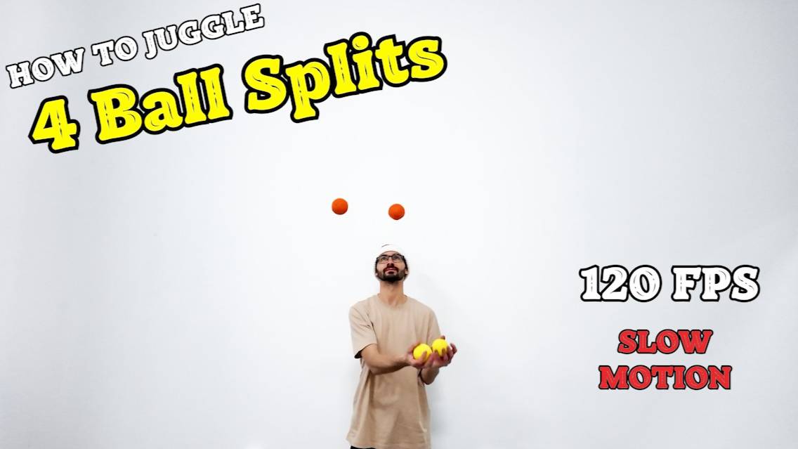 4 Ball Splits Juggling Trick - Super Slow Motion 120 fps смотреть онлайн