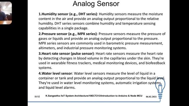 K.SANGEETHA | ANALOG SENSOR INTERFACING | SNS INSTITUITIONS смотреть онлайн