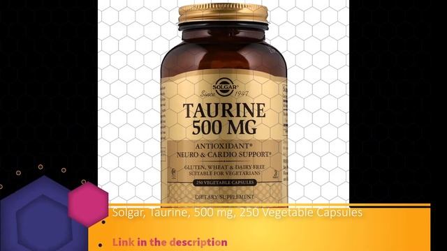 Solgar, Taurine, 500 Mg, 250 Vegetable Capsules