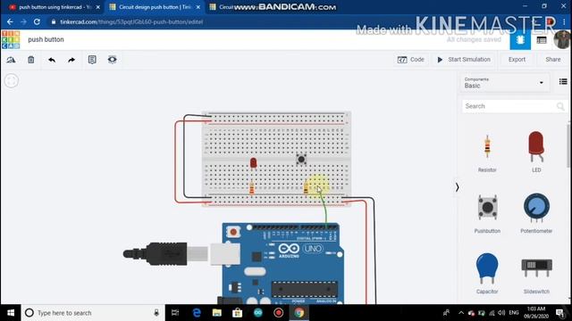 Led control using pushbutton || Tinkercad || Ardiuno #pushbutton #ardiuno #innovationlearning смотреть онлайн