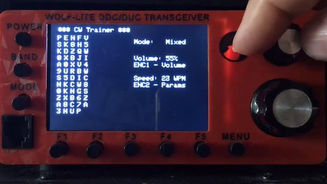 Опция CW Trainer в трансивере Wolf Lite смотреть онлайн